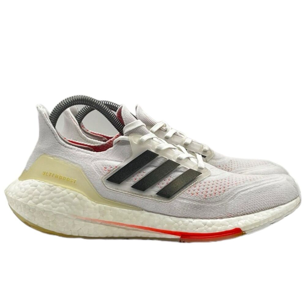 Adidas Ultraboost 21 Shoes Womens Size 9 White/Black/Solar Red S23840‎